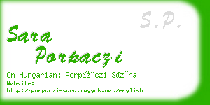 sara porpaczi business card